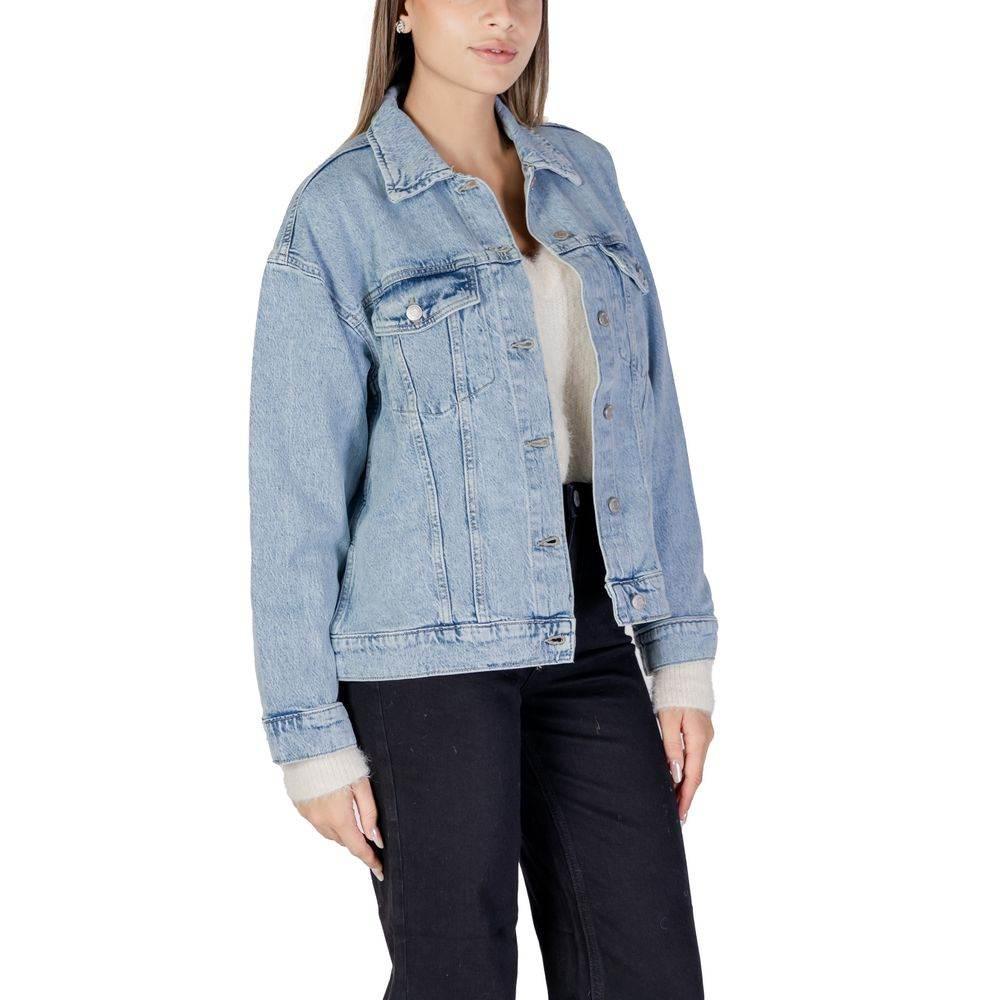 Vero Moda Light Blue Cotton Jackets & Coat - Hilstor