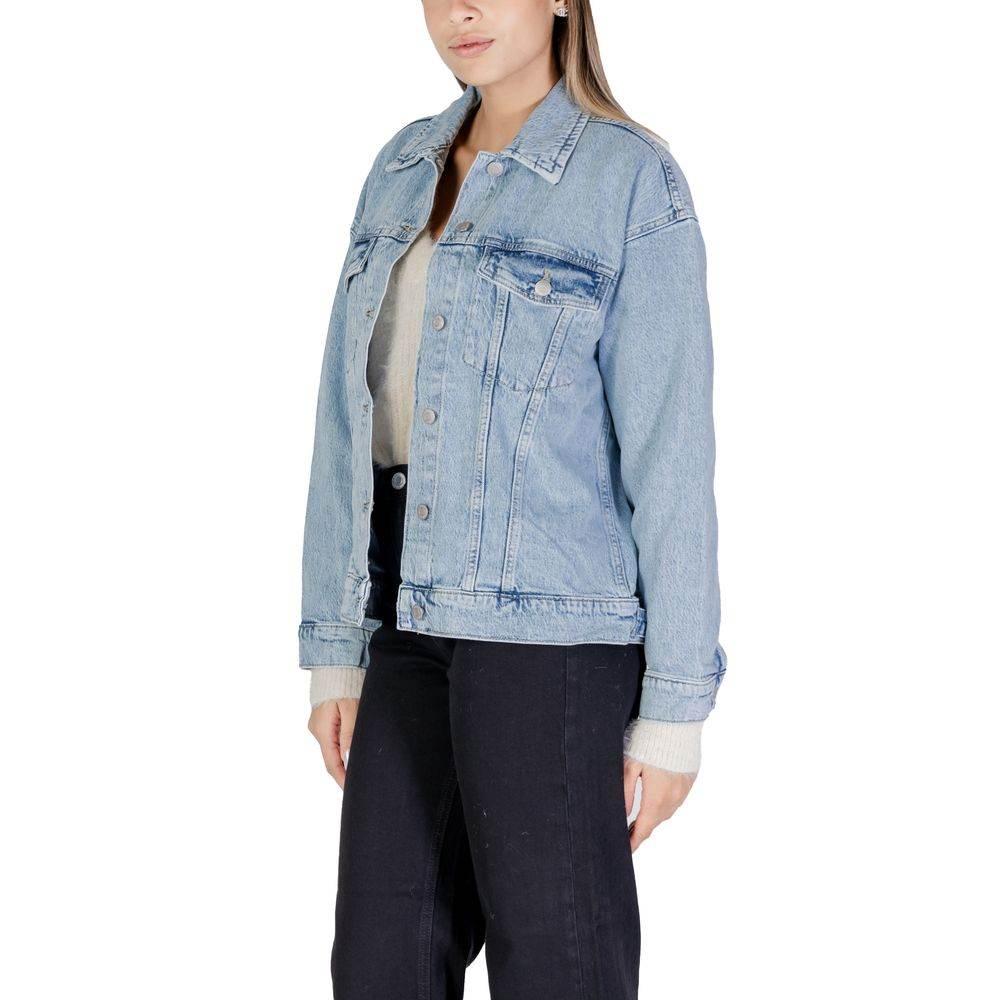 Vero Moda Light Blue Cotton Jackets & Coat - Hilstor