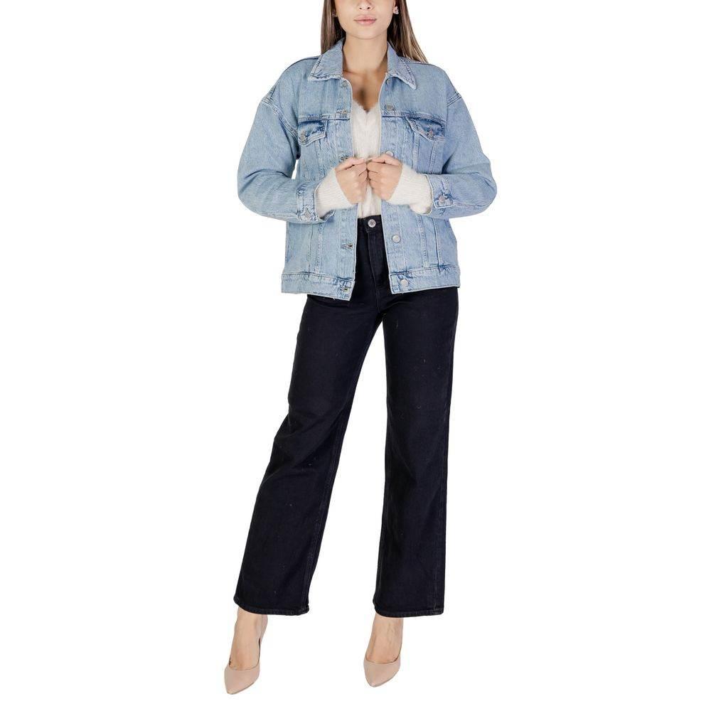 Vero Moda Light Blue Cotton Jackets & Coat - Hilstor