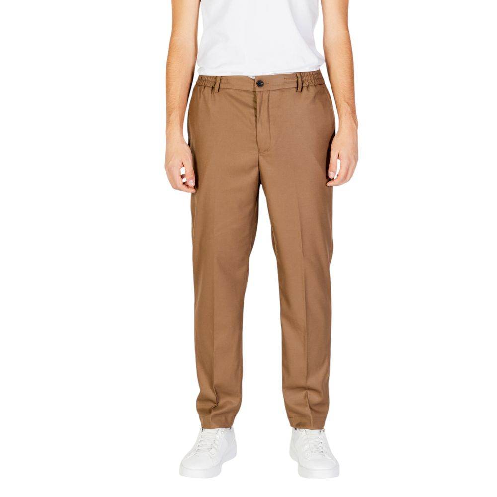 Hamaki-Ho Beige Polyester Jeans & Pant - Hilstor