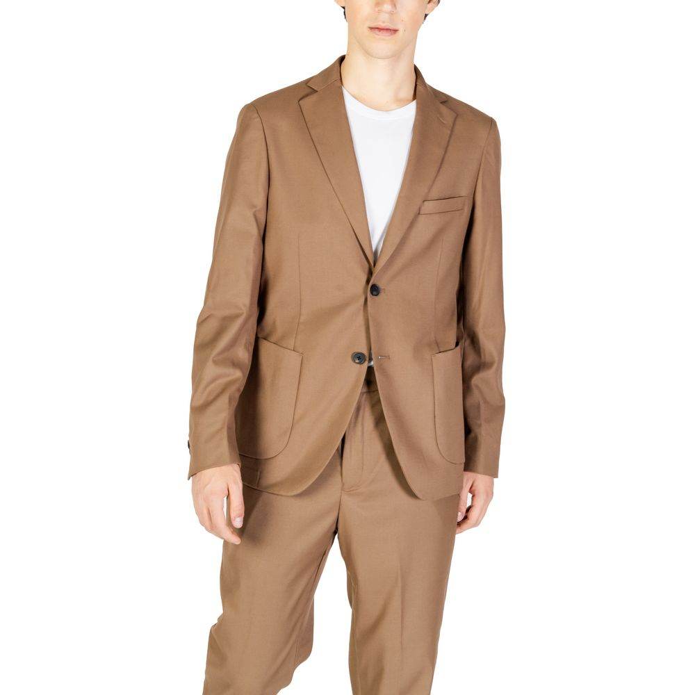 Hamaki-Ho Beige Polyester Blazer - Hilstor