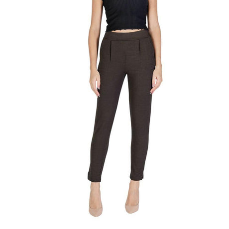 ICHI Brown Polyester Pant - Hilstor