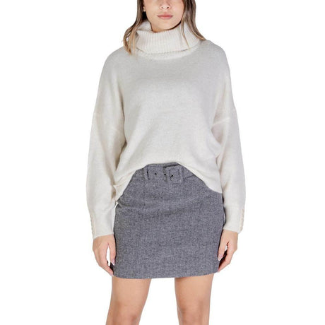 ICHI Cream Marabou Turtleneck - Hilstor
