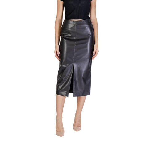 ICHI Black Polyester Skirt - Hilstor