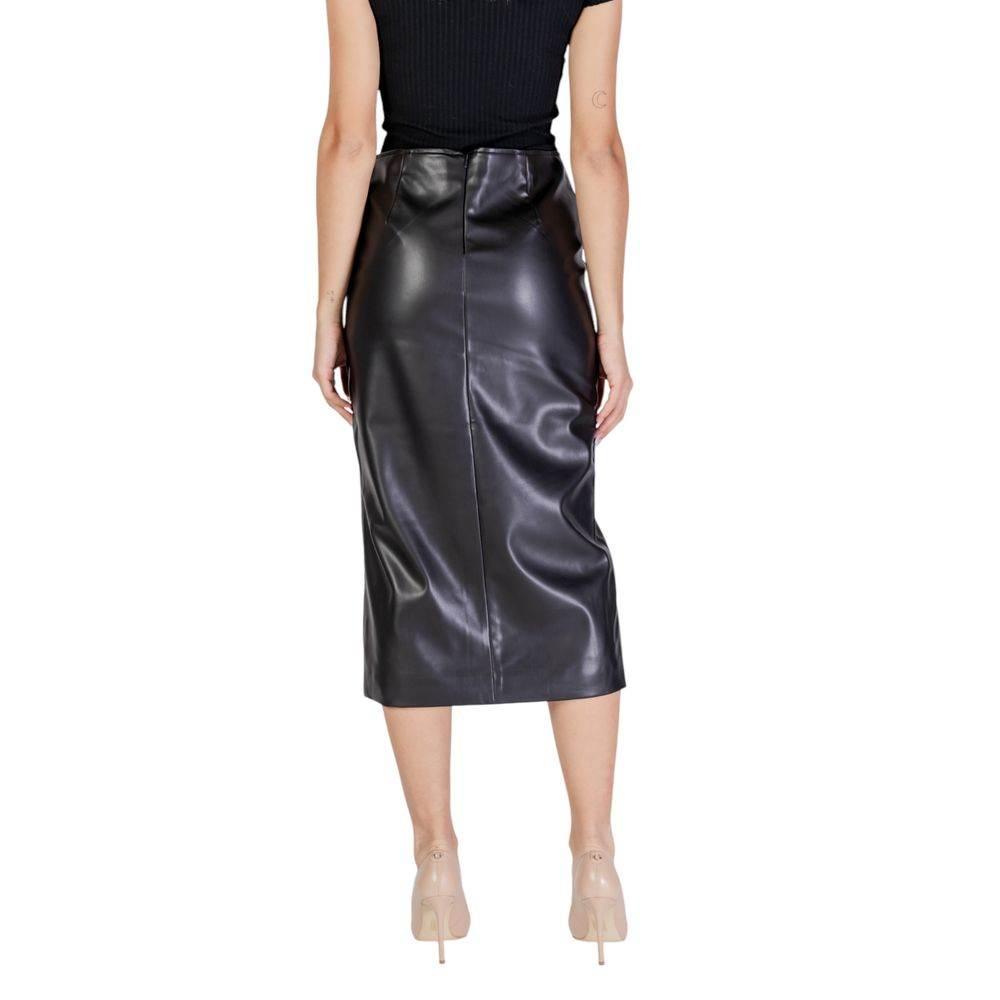 ICHI Black Polyester Skirt - Hilstor