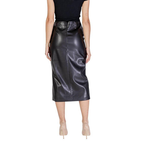 ICHI Black Polyester Skirt - Hilstor