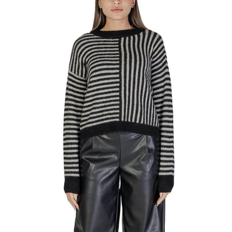 Vero Moda Black And White Recycled Polyester Sweater - Hilstor