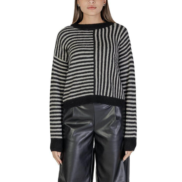 Vero Moda Black And White Recycled Polyester Sweater - Hilstor