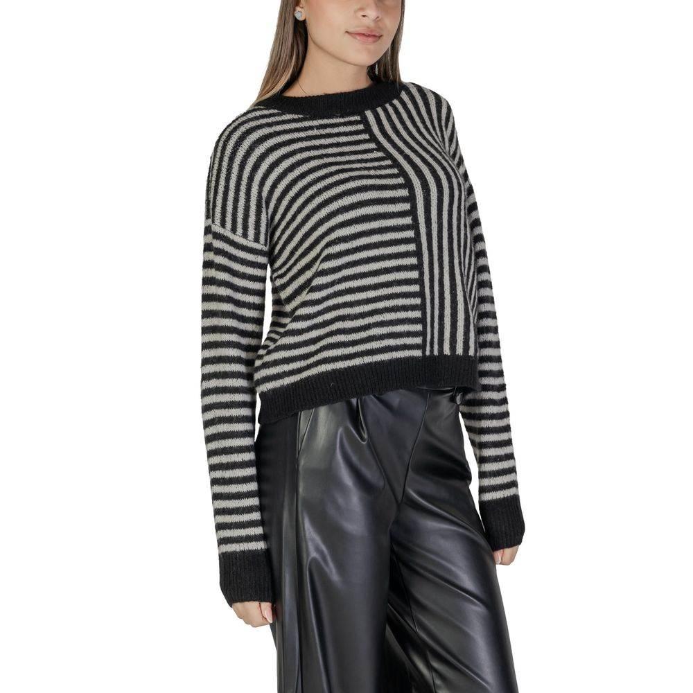 Vero Moda Black And White Recycled Polyester Sweater - Hilstor