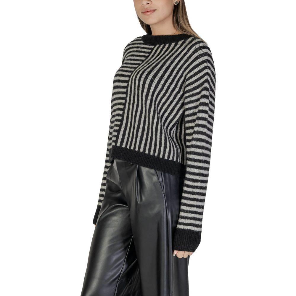 Vero Moda Black And White Recycled Polyester Sweater - Hilstor