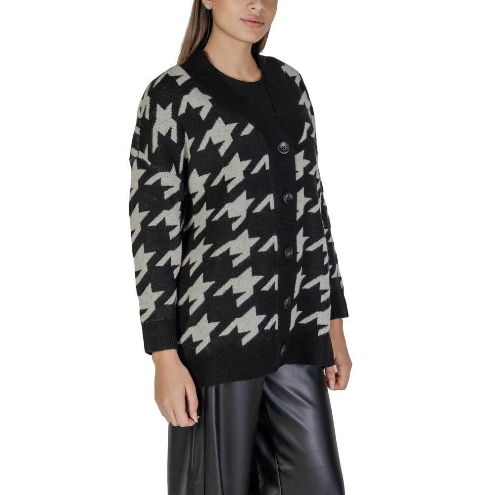 Vero Moda Black And White Acrylic Cardigan - Hilstor