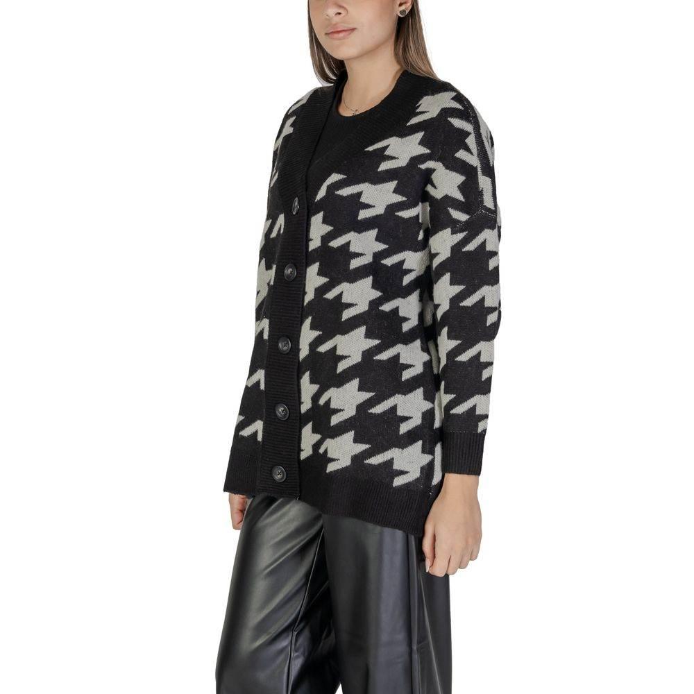 Vero Moda Black And White Acrylic Cardigan - Hilstor