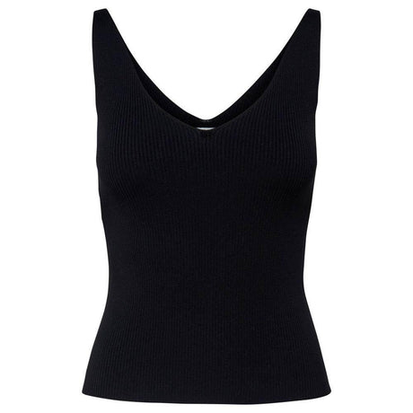 Jacqueline De Yong Black Viscose Tank Top - Hilstor