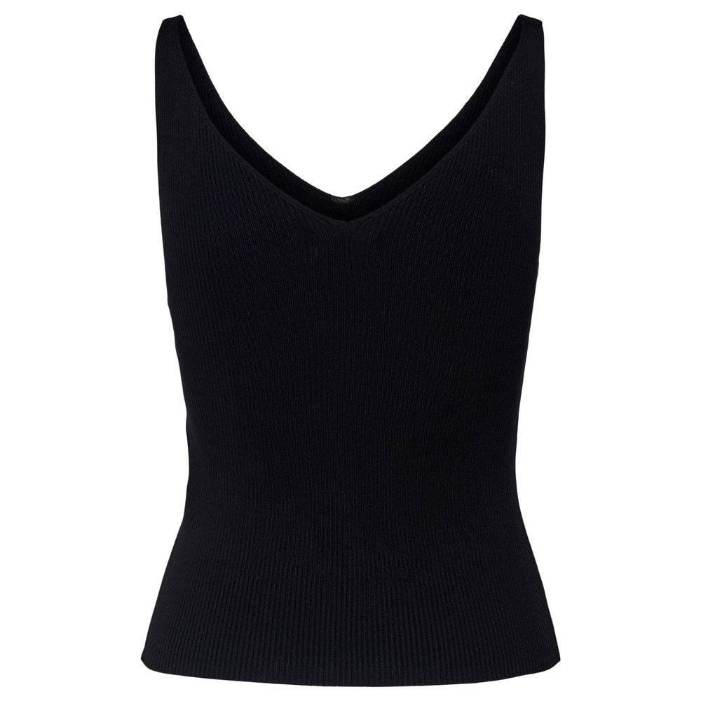 Jacqueline De Yong Black Viscose Tank Top - Hilstor