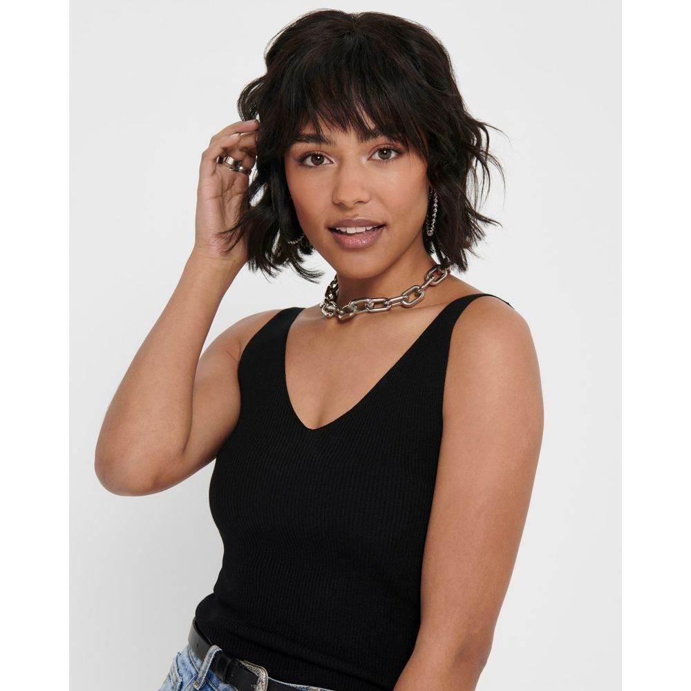 Jacqueline De Yong Black Viscose Tank Top - Hilstor