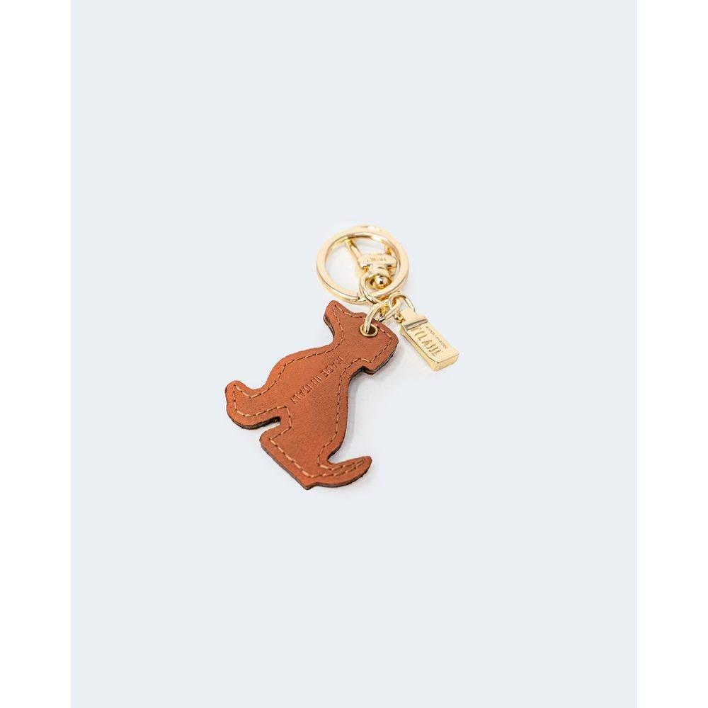Alviero Martini Prima Classe Beige Leather Keychain - Hilstor