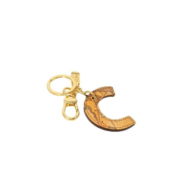 Alviero Martini Prima Classe Beige Leather Keychain - Hilstor