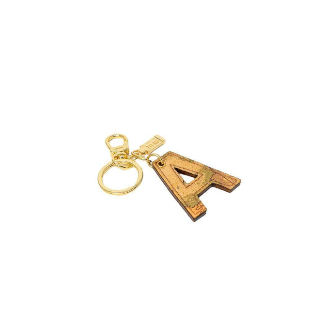 Alviero Martini Prima Classe Beige Leather Keychain - Hilstor