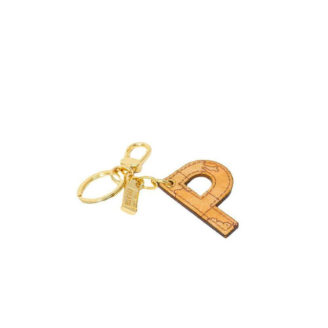 Alviero Martini Prima Classe Beige Leather Keychain - Hilstor