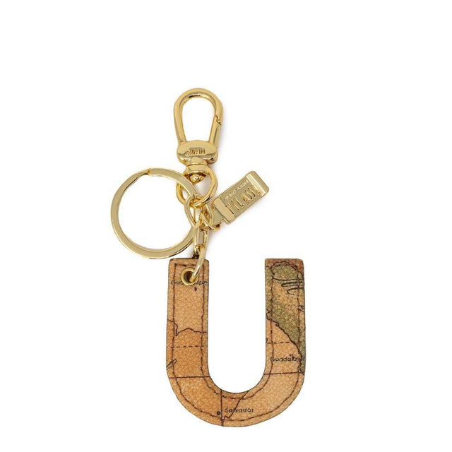 Alviero Martini Prima Classe Beige Leather Keychain - Hilstor