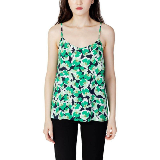 Jacqueline De Yong Green Cotton Tank Top - Hilstor