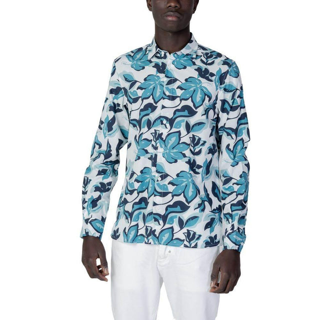 Antony Morato Blue Viscose Shirt - Hilstor