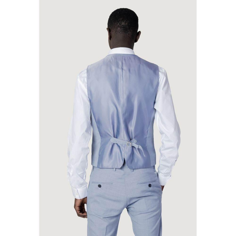 Antony Morato Blue Polyester Waistcoat - Hilstor