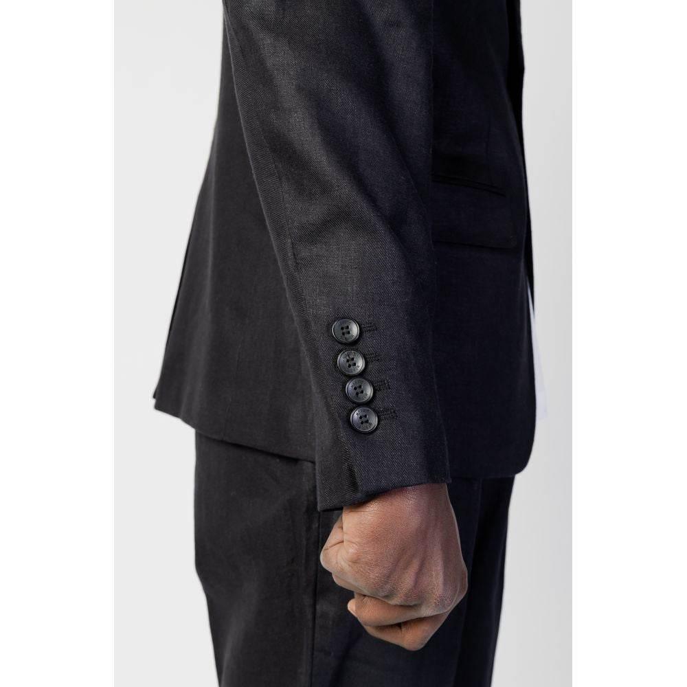 Antony Morato Black Linen Blazer - Hilstor