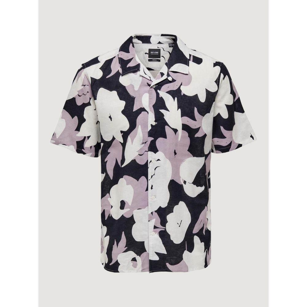 Only & Sons Purple Linen Shortsleeve - Hilstor