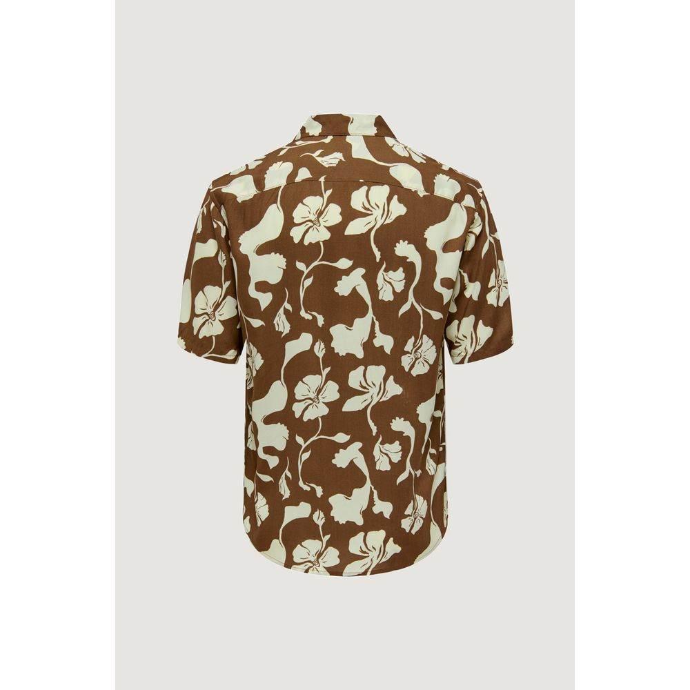 Only & Sons Brown Viscose Shortsleeve - Hilstor