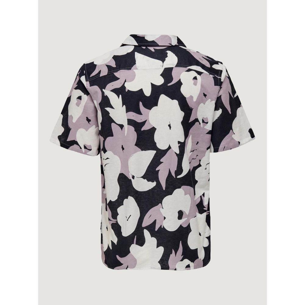 Only & Sons Purple Linen Shortsleeve - Hilstor