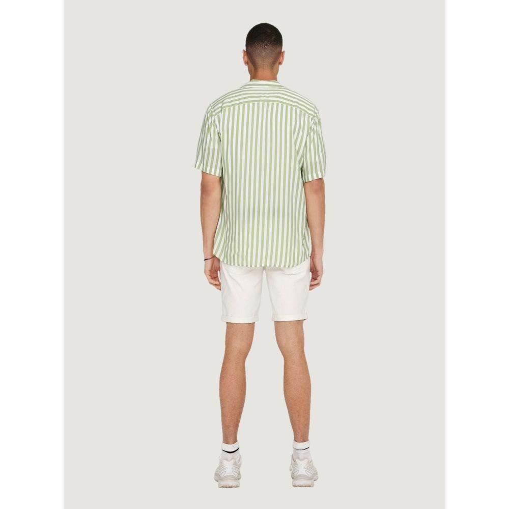 Only & Sons Green Viscose Shortsleeve - Hilstor