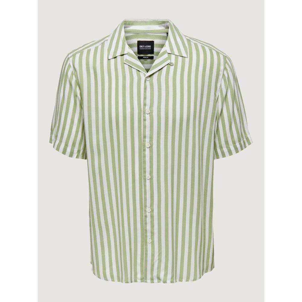 Only & Sons Green Viscose Shortsleeve - Hilstor