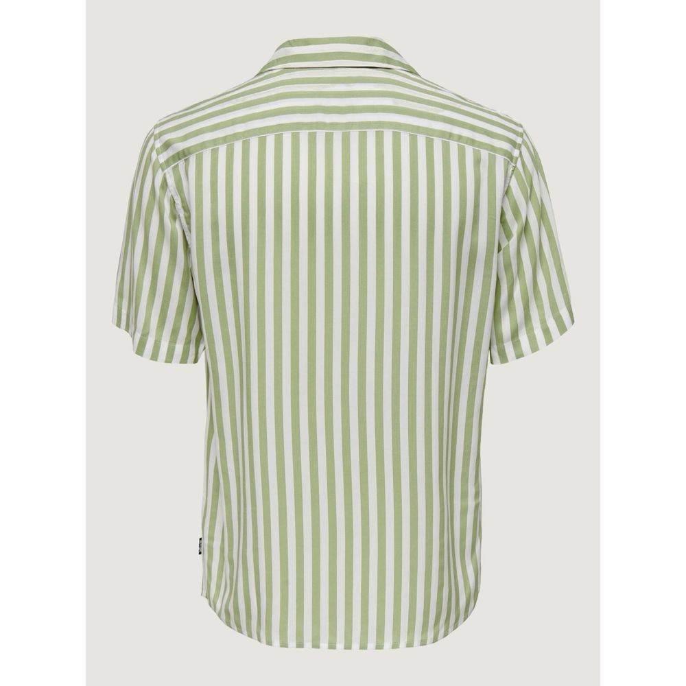 Only & Sons Green Viscose Shortsleeve - Hilstor