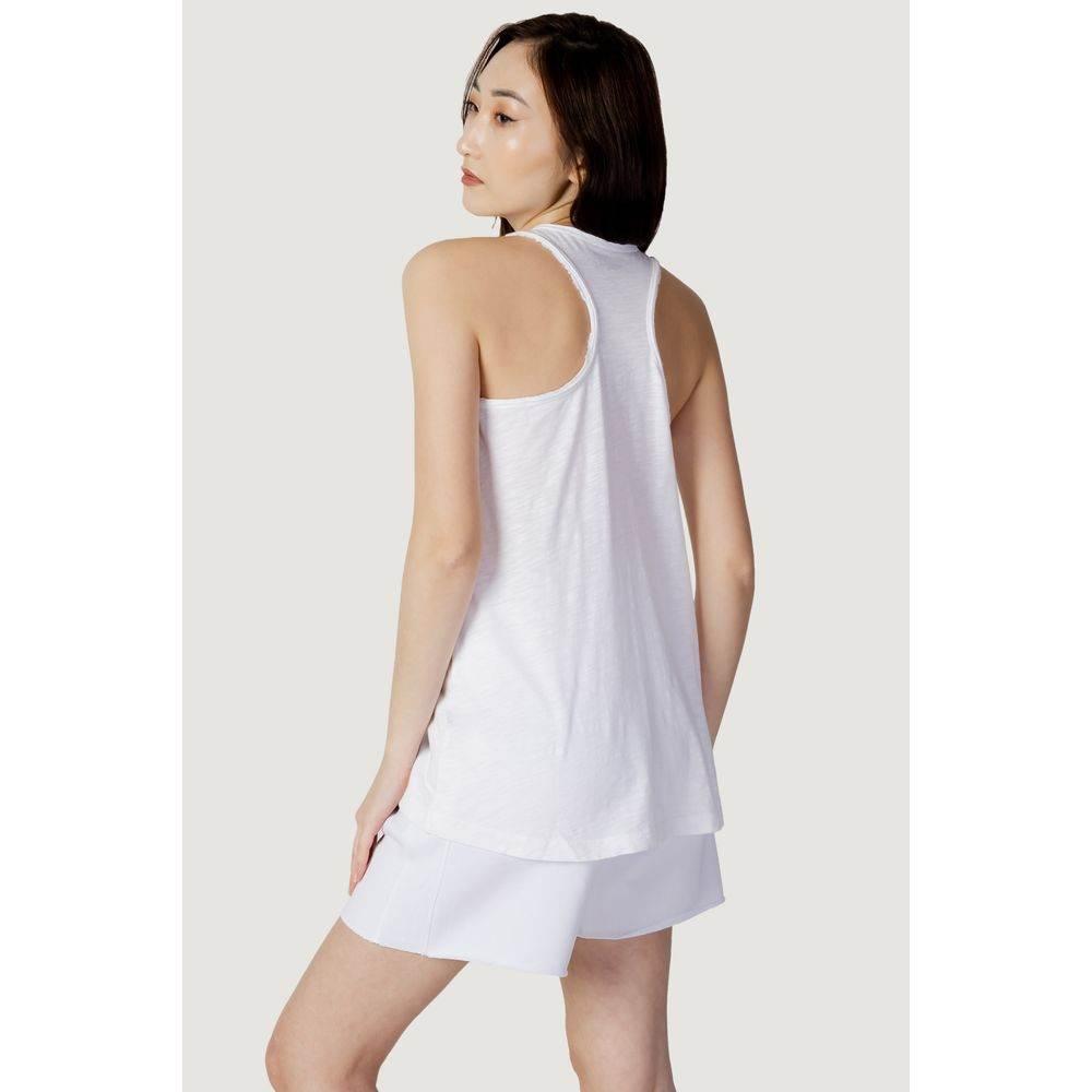 Blauer White Cotton Tops & T-Shirt - Hilstor