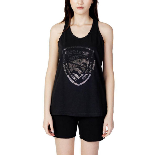 Blauer Black Cotton Tops & T-Shirt - Hilstor