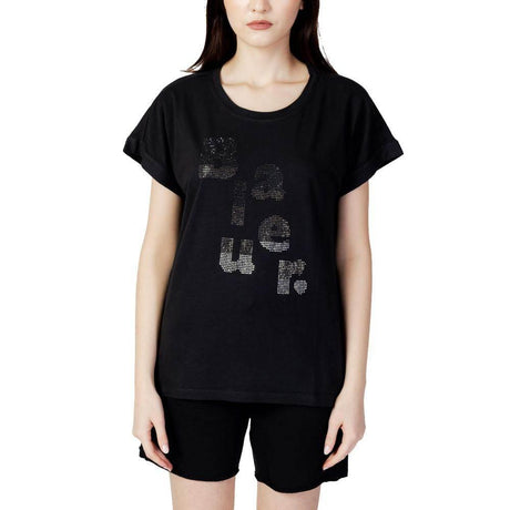 Blauer Black Cotton Tops & T-Shirt - Hilstor