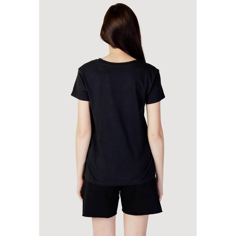Blauer Black Cotton Tops & T-Shirt - Hilstor