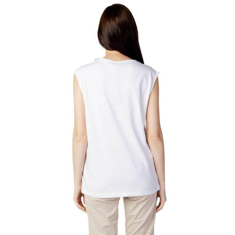 Blauer White Cotton Tops & T-Shirt - Hilstor