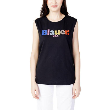 Blauer Black Cotton Tops & T-Shirt - Hilstor