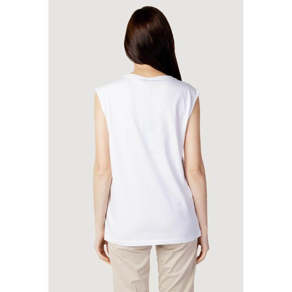 Blauer White Cotton Tops & T-Shirt - Hilstor
