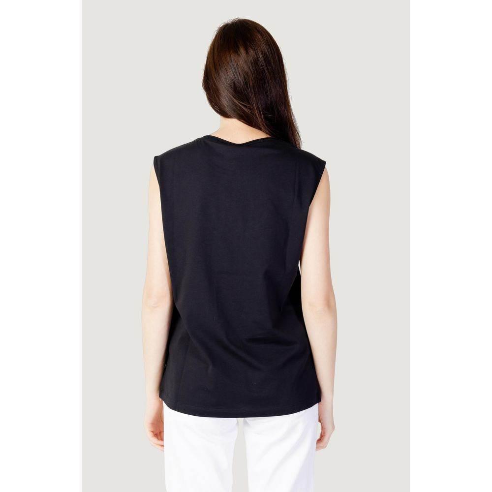 Blauer Black Cotton Tops & T-Shirt - Hilstor