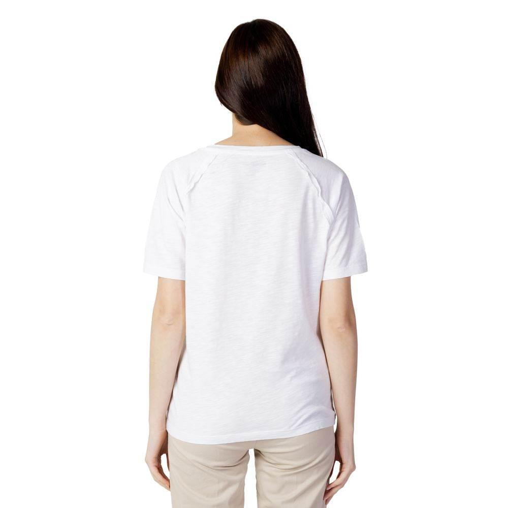 Blauer White Cotton Tops & T-Shirt - Hilstor
