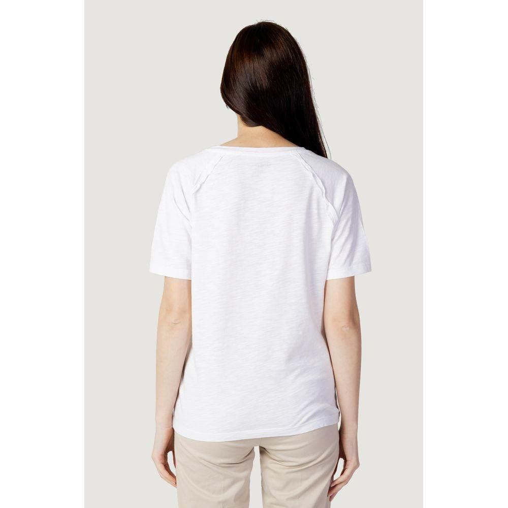Blauer White Cotton Tops & T-Shirt - Hilstor