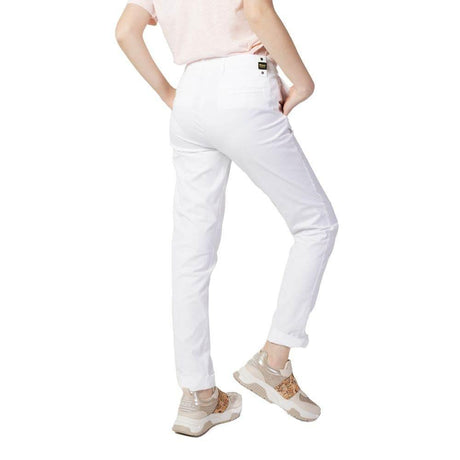 Blauer White Cotton Jeans & Pant - Hilstor