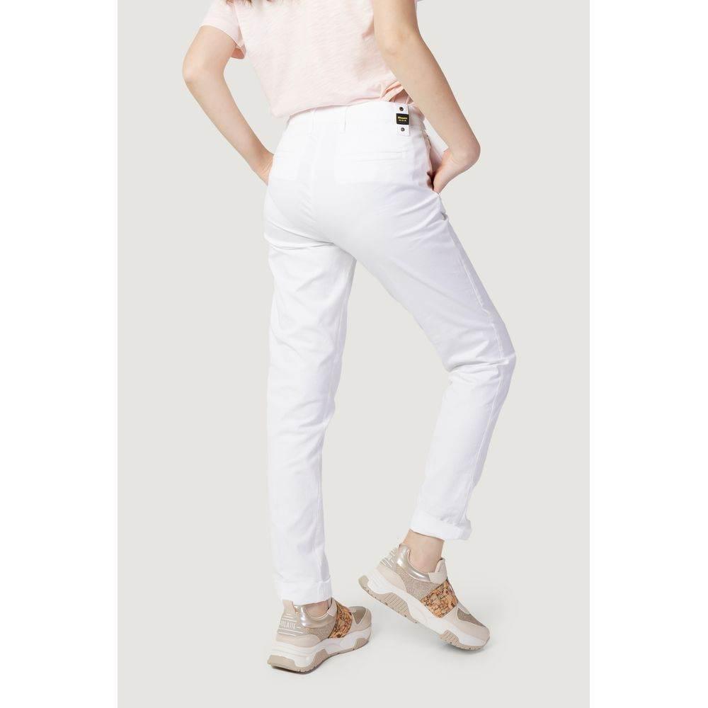 Blauer White Cotton Jeans & Pant - Hilstor