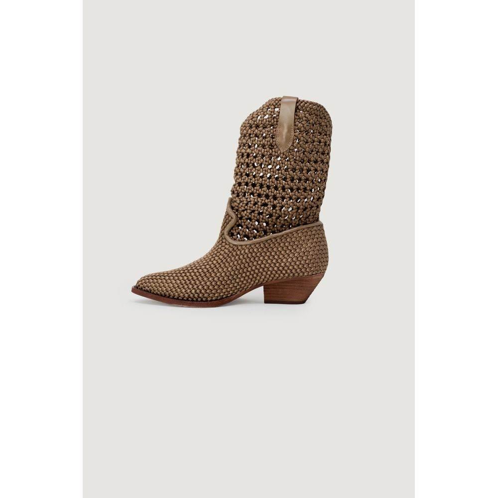 ASH Beige Leather Boot - Hilstor
