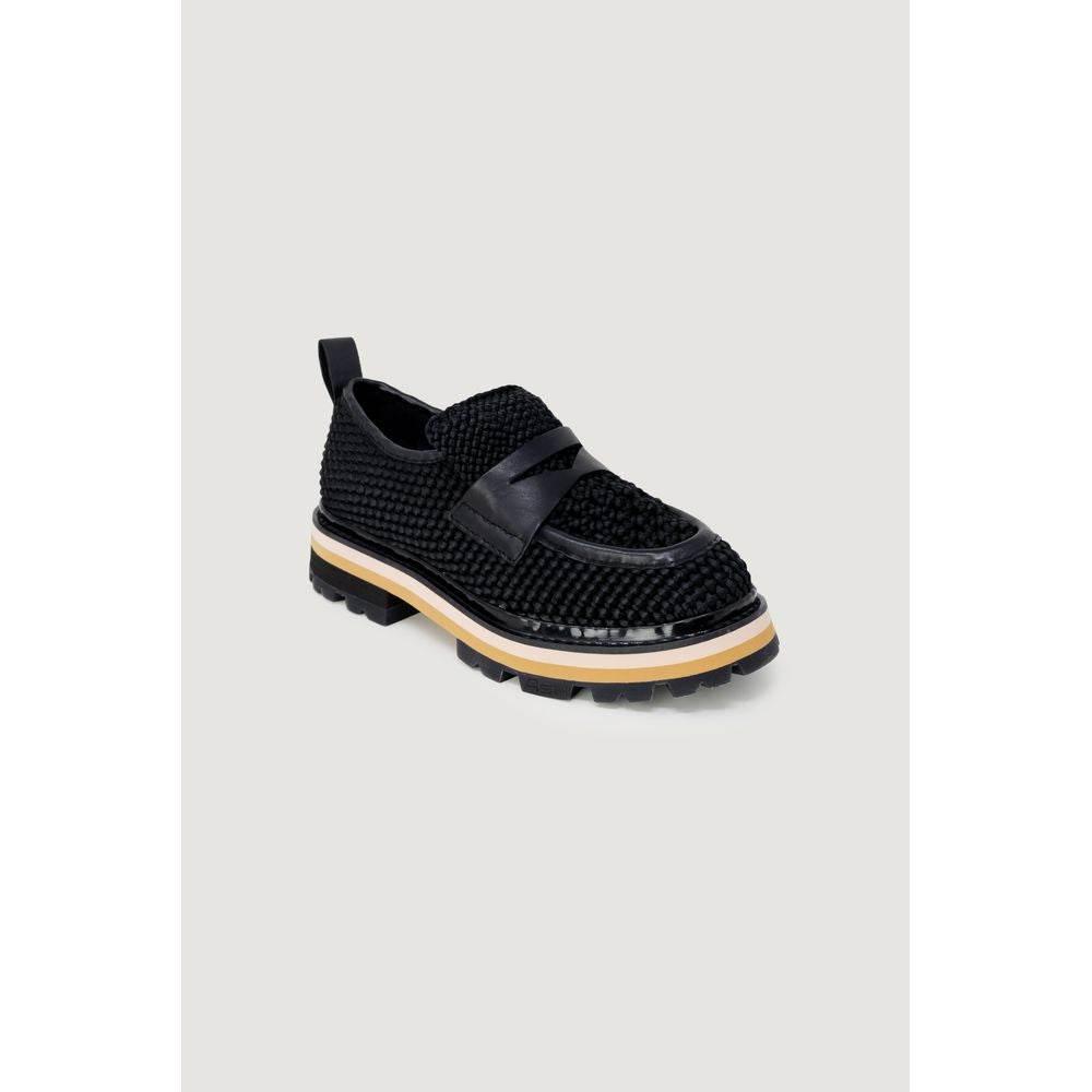 ASH Black Leather Flat Shoe - Hilstor