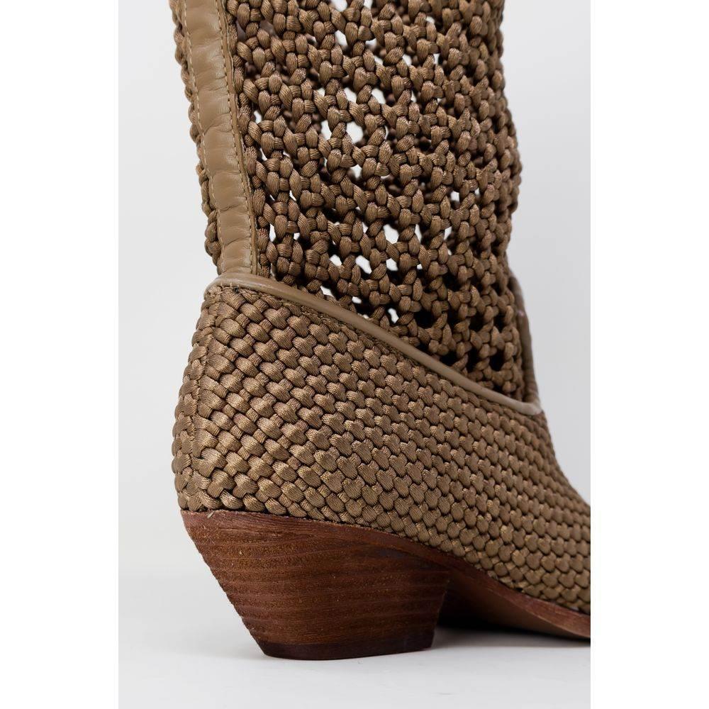ASH Beige Leather Boot - Hilstor