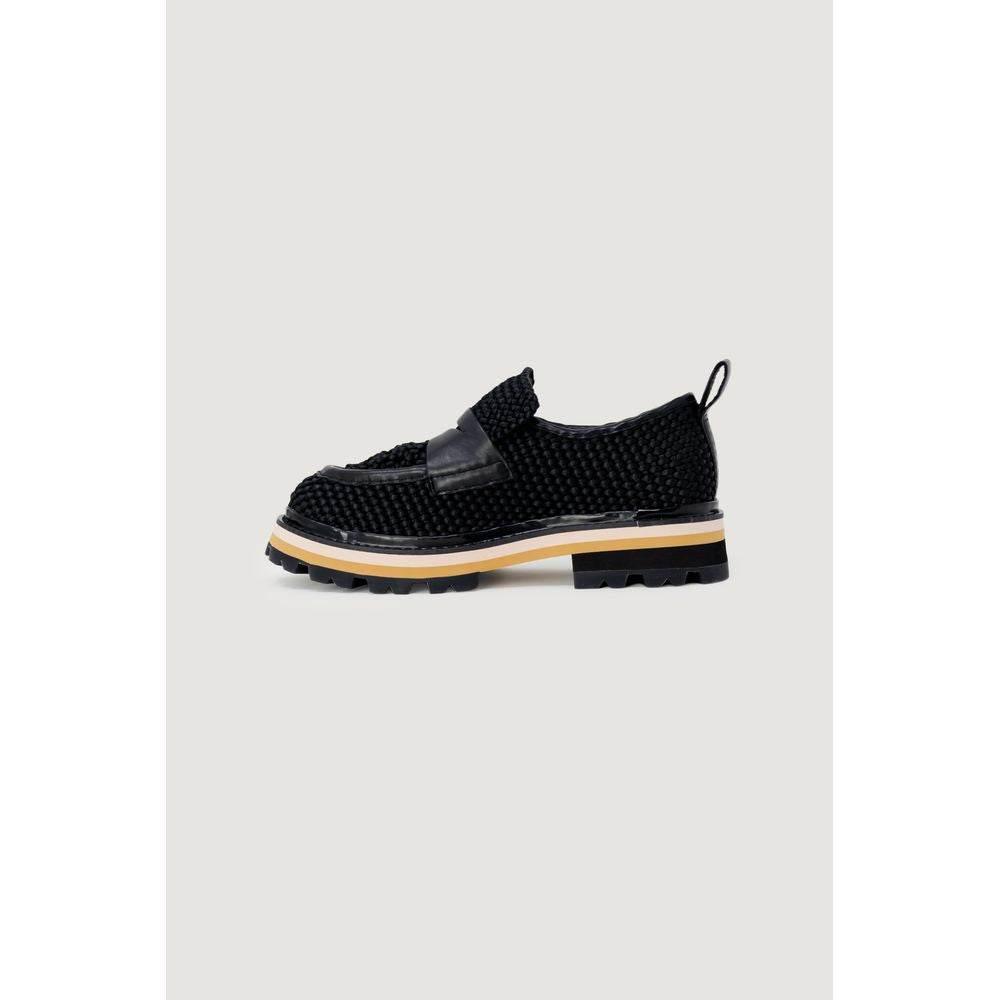 ASH Black Leather Flat Shoe - Hilstor